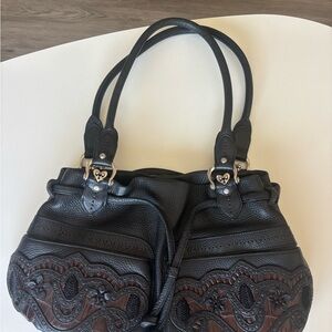 Elegant Black and Brown Handbag